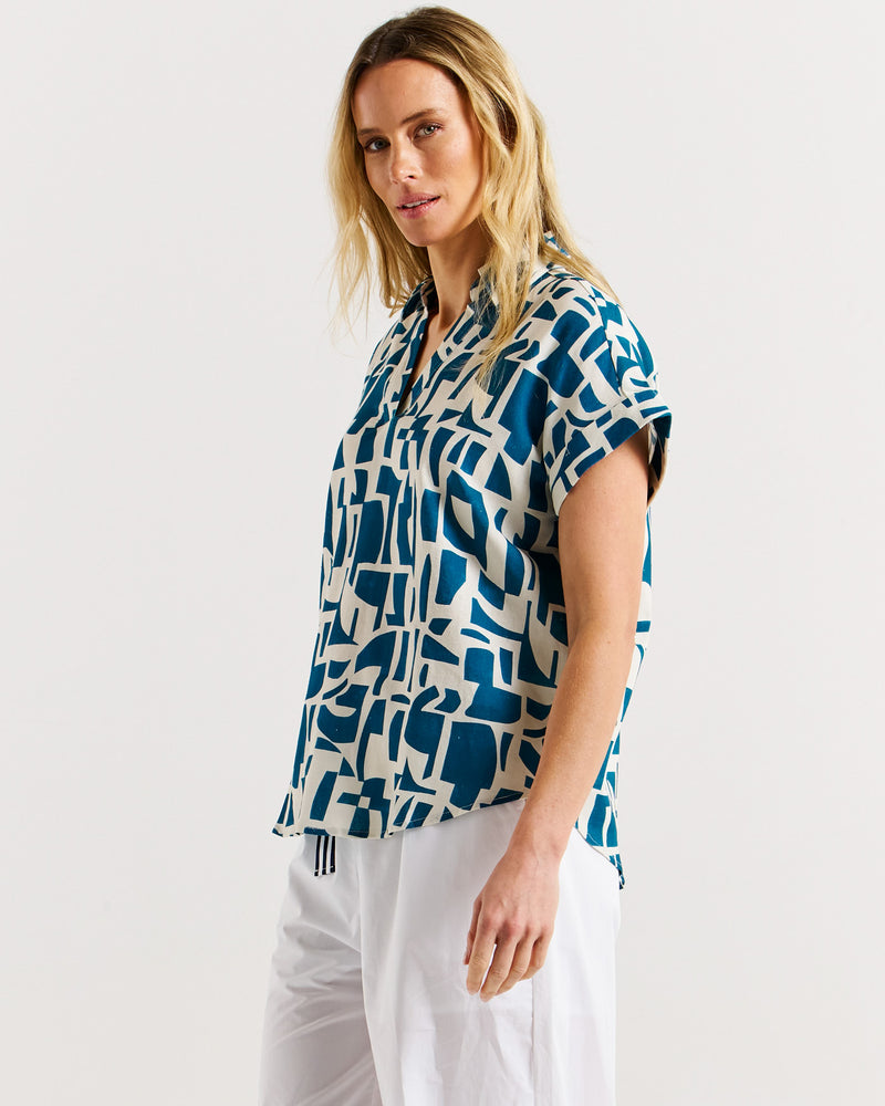 Flores Blouse - Geo Print