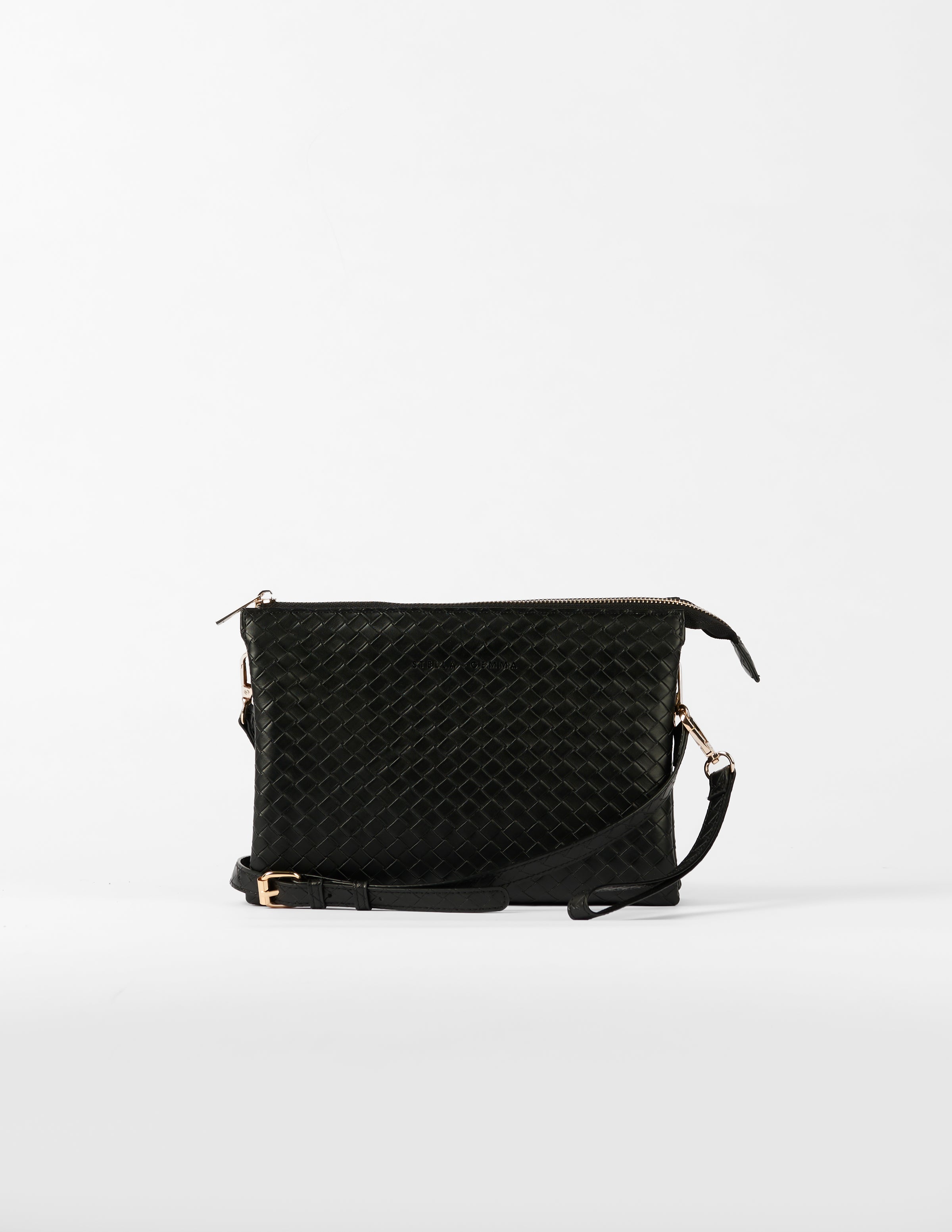 Frankie Woven Multi Pouch Bag–Black