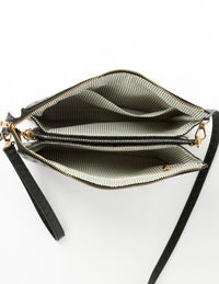 Frankie Woven Multi Pouch Bag–Black