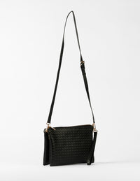 Frankie Woven Multi Pouch Bag–Black