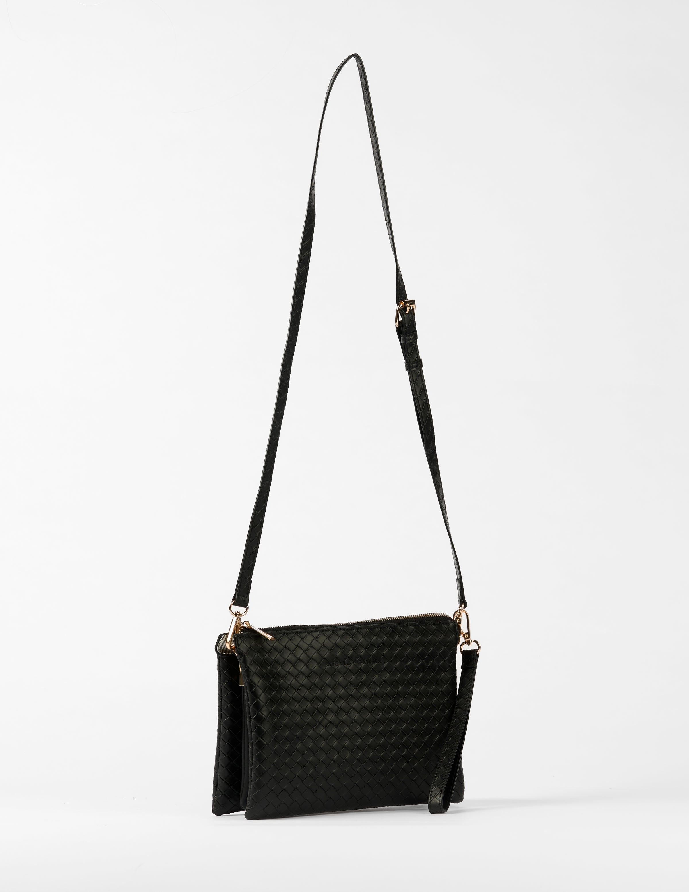 Frankie Woven Multi Pouch Bag–Black