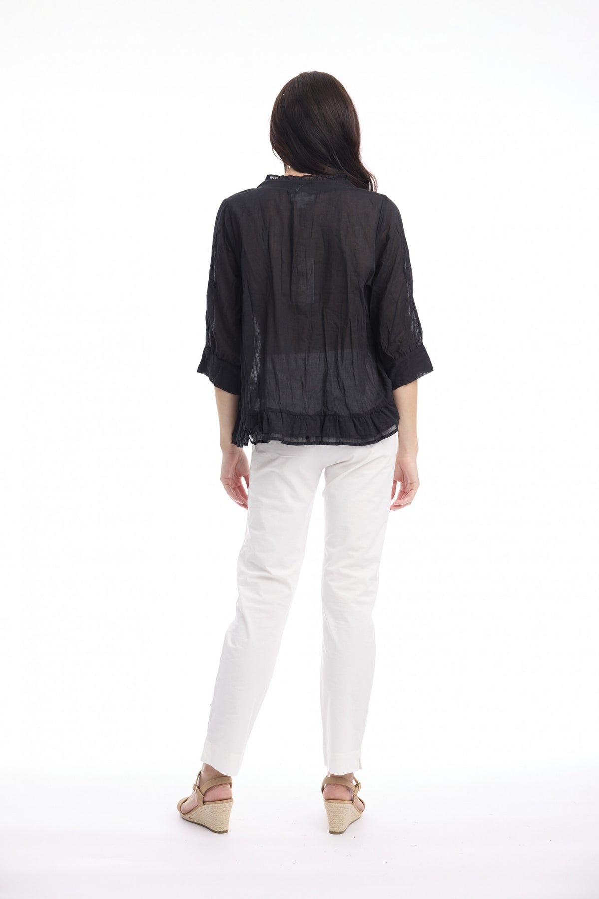 Gauze Button Through Top