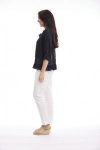 Gauze Button Through Top