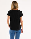 Hailey Short Sleeve Tee Black Embellished