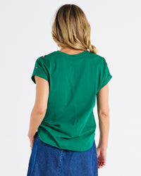 Hailey Short Sleeve Tee - Green Animal Print