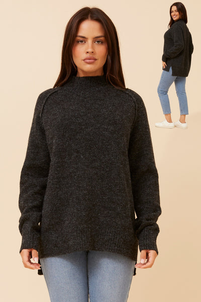 Risa Ribbed Neck Knit Jumper