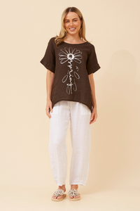 Lia Floral Foil Print Top