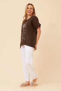 Lia Floral Foil Print Top