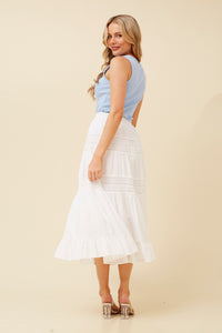 Loui Crochet Detail Midi Skirt