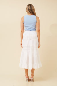 Loui Crochet Detail Midi Skirt