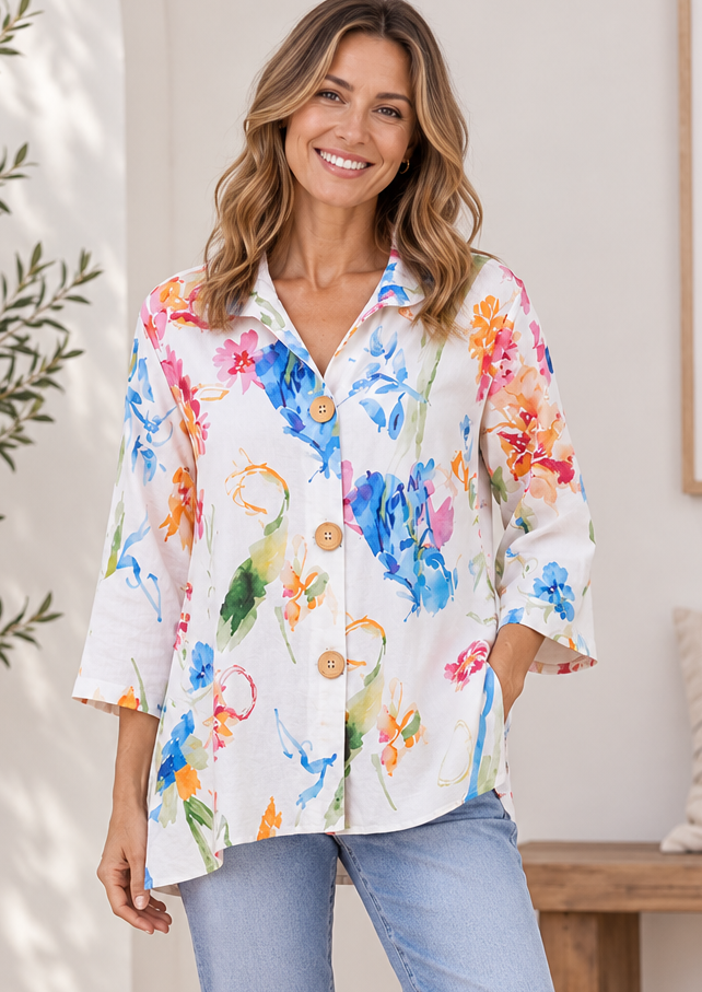 Margo Abstract Print Shirt