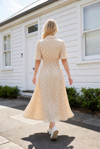 Nala Polka Dot Maxi Shirt Dress