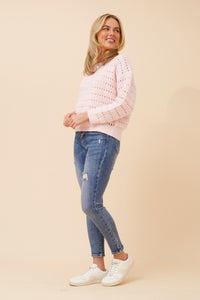 Nat Pointelle Knit Jumper
