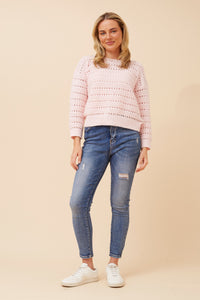 Nat Pointelle Knit Jumper