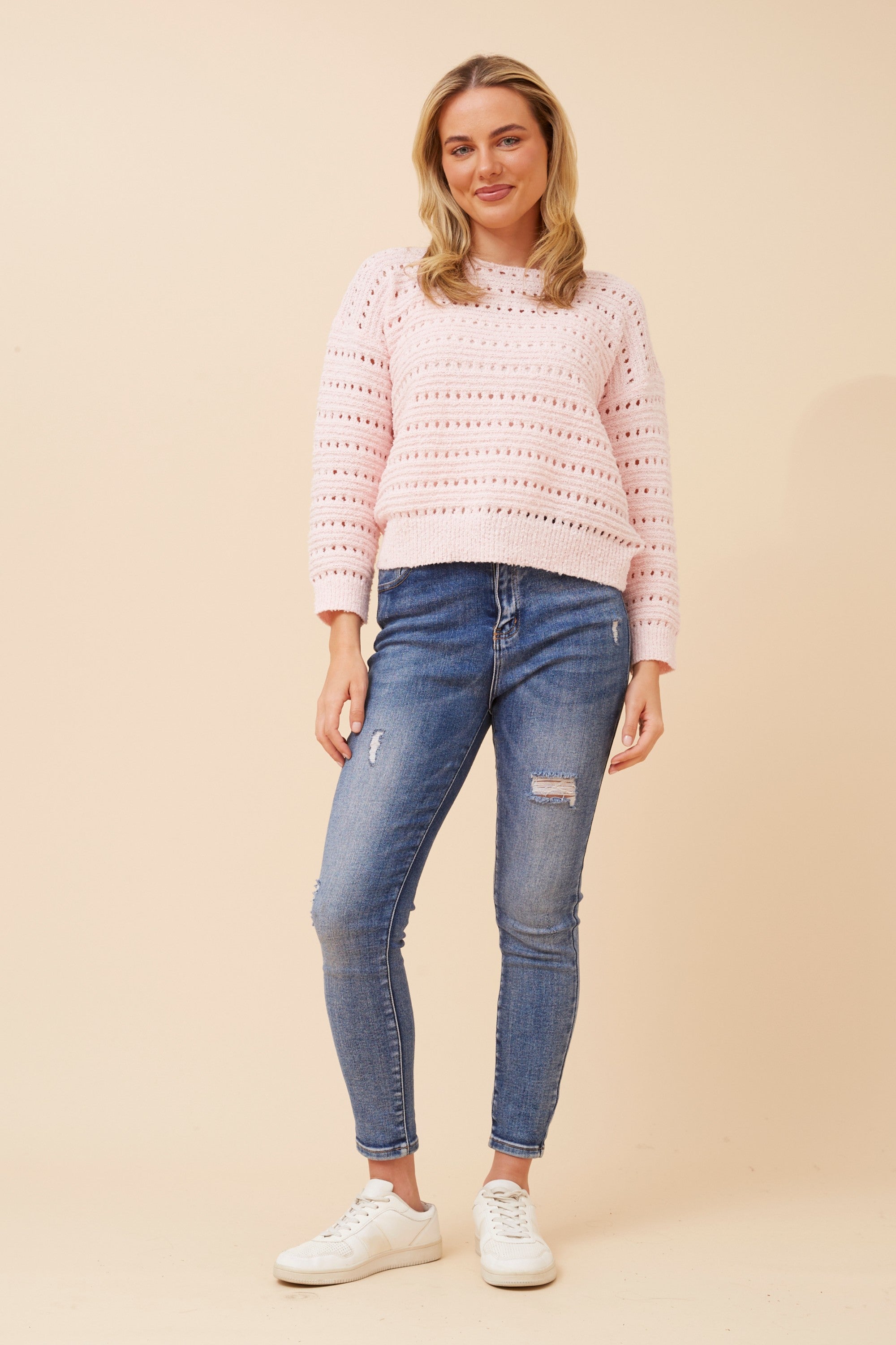 Nat Pointelle Knit Jumper
