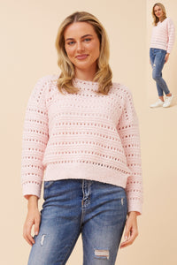 Nat Pointelle Knit Jumper