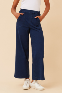 Perry Wide Leg Denim Pants / Dark Denim