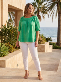 Slub Top Boat Neck