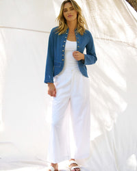 Stacey Denim Military Jacket