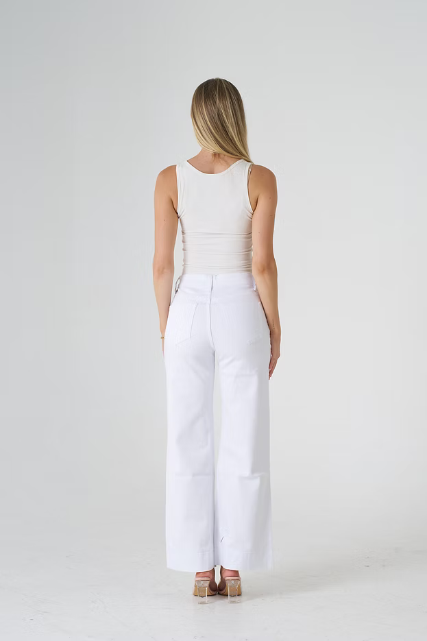 Stevie Wide Leg Stretch Jeans - Black
