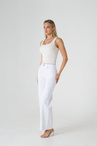 Stevie Wide Leg Stretch Jeans - Black