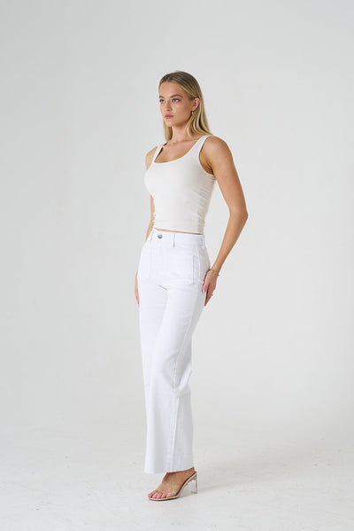 Stevie Wide Leg Stretch Jeans - Black