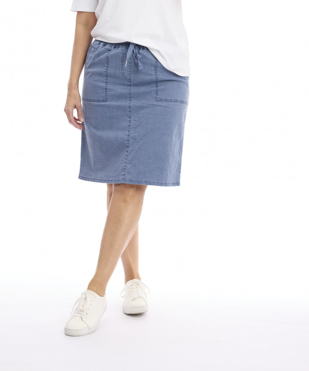 Washed Drawstring Skirt – Cafe Latte