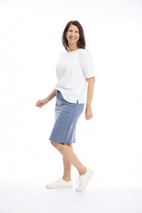 Washed Drawstring Skirt – Cafe Latte