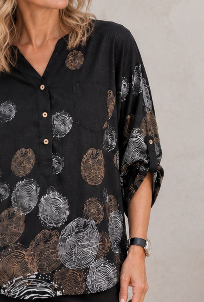 Wyn Abstract Print Top