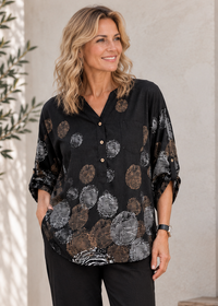 Wyn Abstract Print Top