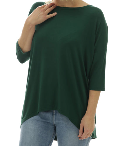 Tyra Bamboo Top Tangerine/Teal/Tobacco/Olive/Forest green/Emerald