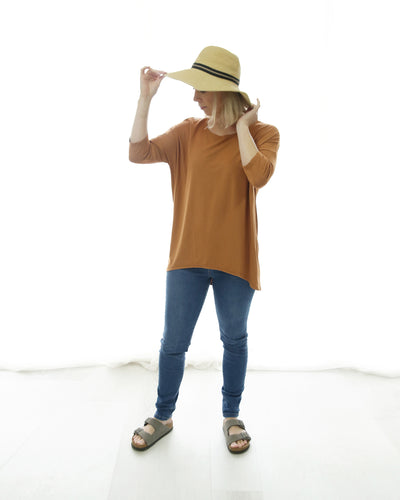 Tyra Bamboo Top Tangerine/Teal/Tobacco/Olive/Forest green/Emerald