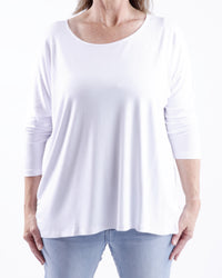 Milan 3/4 sleeve Top White