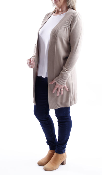 Beck Longline Open Front Cardigan.         Lots Of Colour's Available