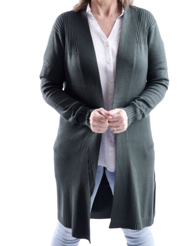 Beck Longline Open Front Cardigan.         Lots Of Colour's Available