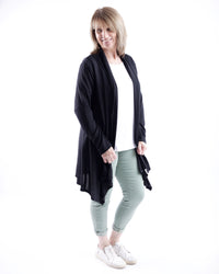 Dixie Waterfall Cardigan        Available In Black and Fuchsia