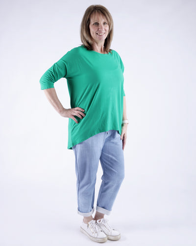 Tyra Bamboo Top Tangerine/Teal/Tobacco/Olive/Forest green/Emerald