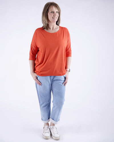 Tyra Bamboo Top Tangerine/Teal/Tobacco/Olive/Forest green/Emerald
